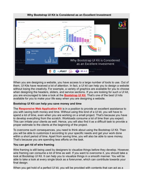 Why Bootstrap UI Kit is Considered as an Excellent Investment