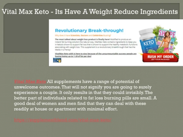 Weight Loss Experts Choice Is Vital Max Keto