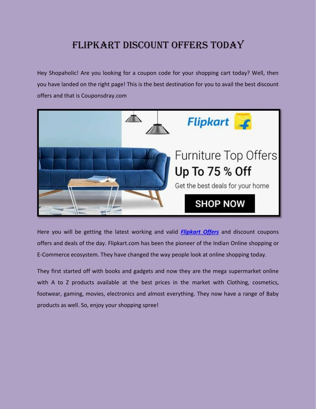 flipkart discount offers today