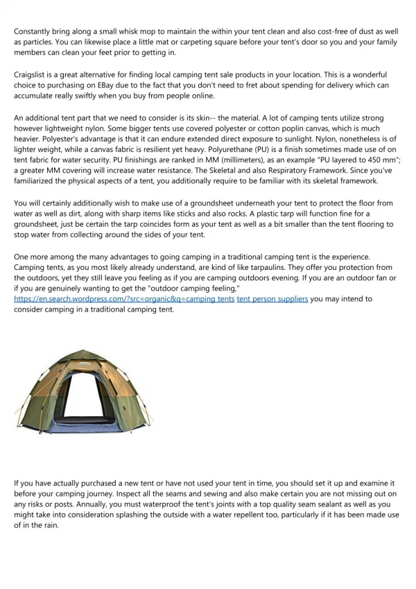 Picking The Right Camping Tent
