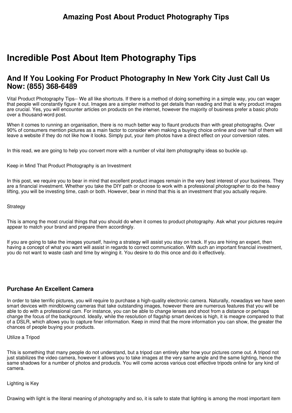 amazing post about product photography tips