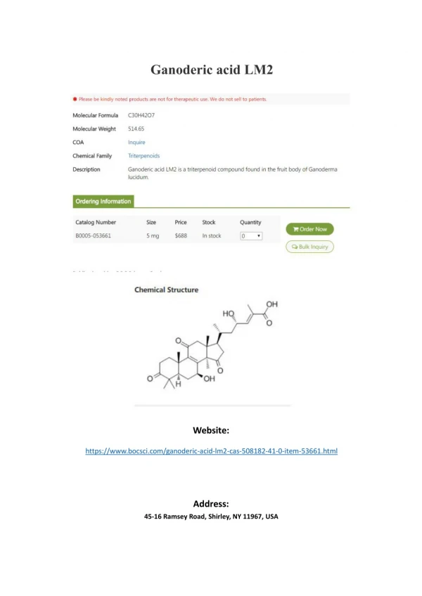 Ganoderic acid LM2