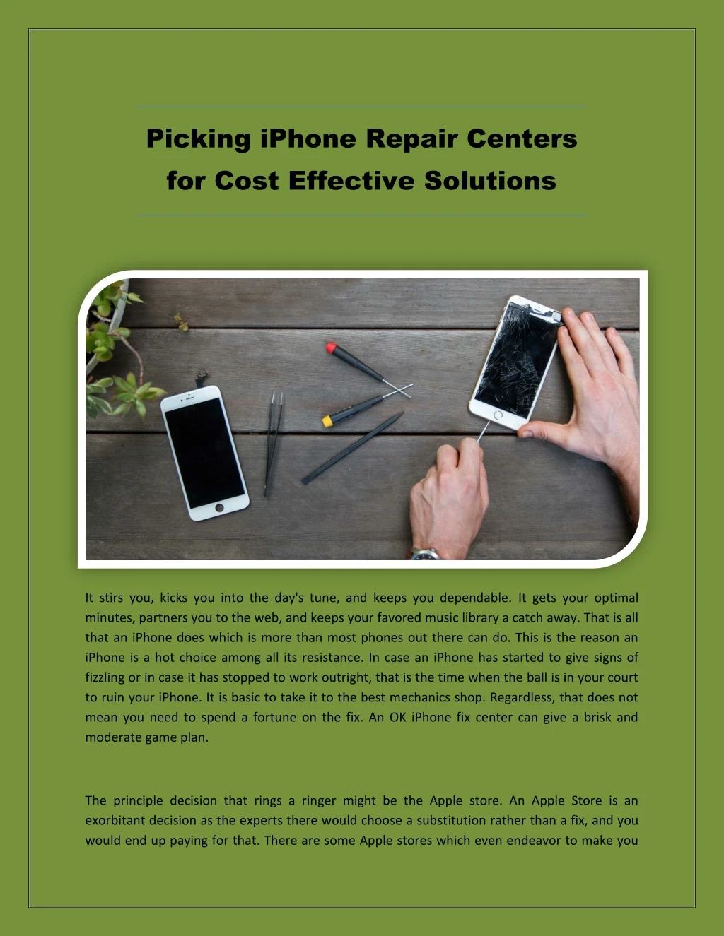 picking iphone repair centers for cost effective