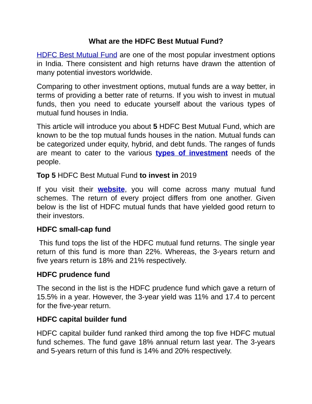 what are the hdfc best mutual fund