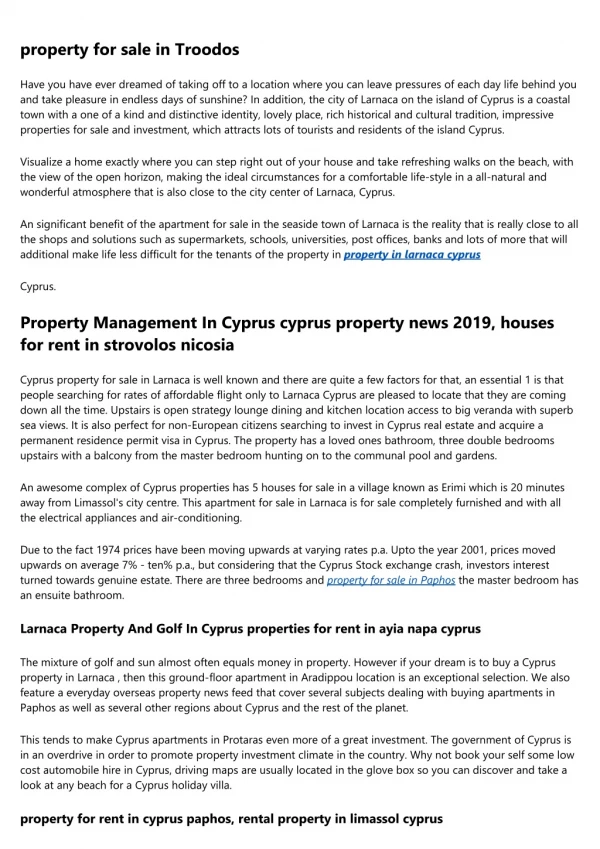 property investment in cyprus - Latest Property News