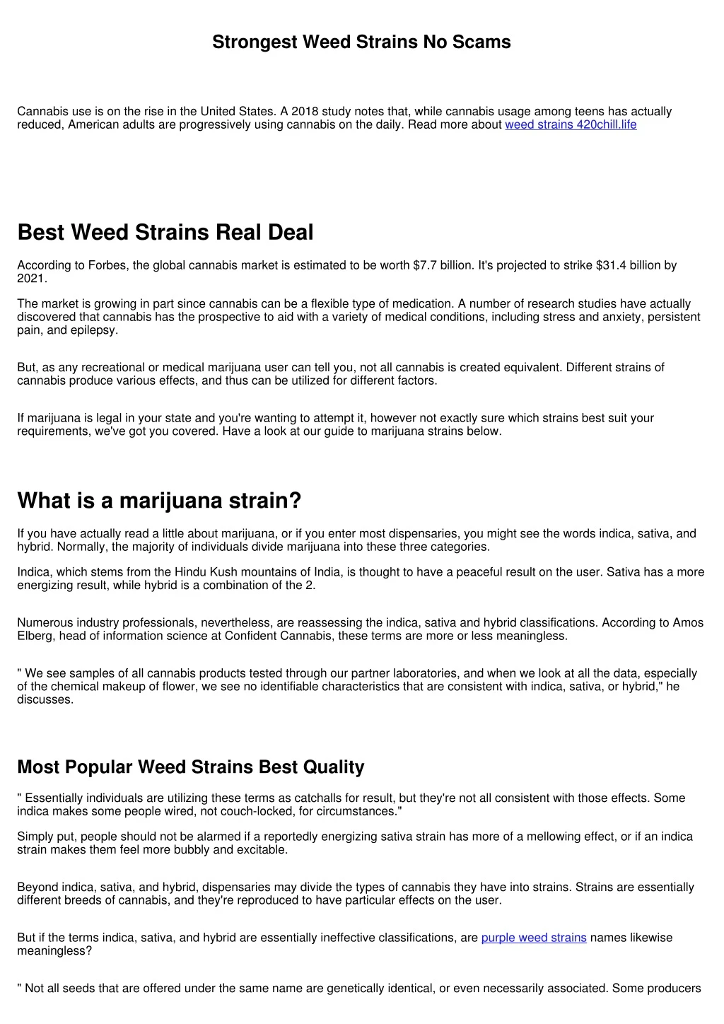 strongest weed strains no scams