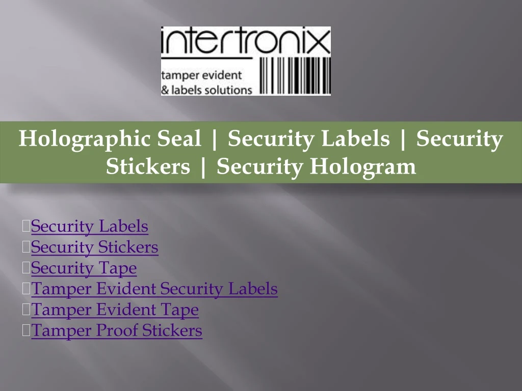 holographic seal security labels security