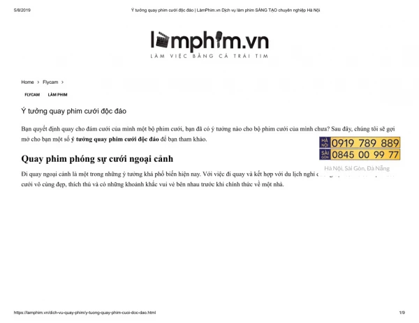 Ý tưởng quay phim cưới độc đáo _ LàmPhim.vn Dịch vụ làm phim SÁNG TẠO chuyên nghiệp Hà Nội