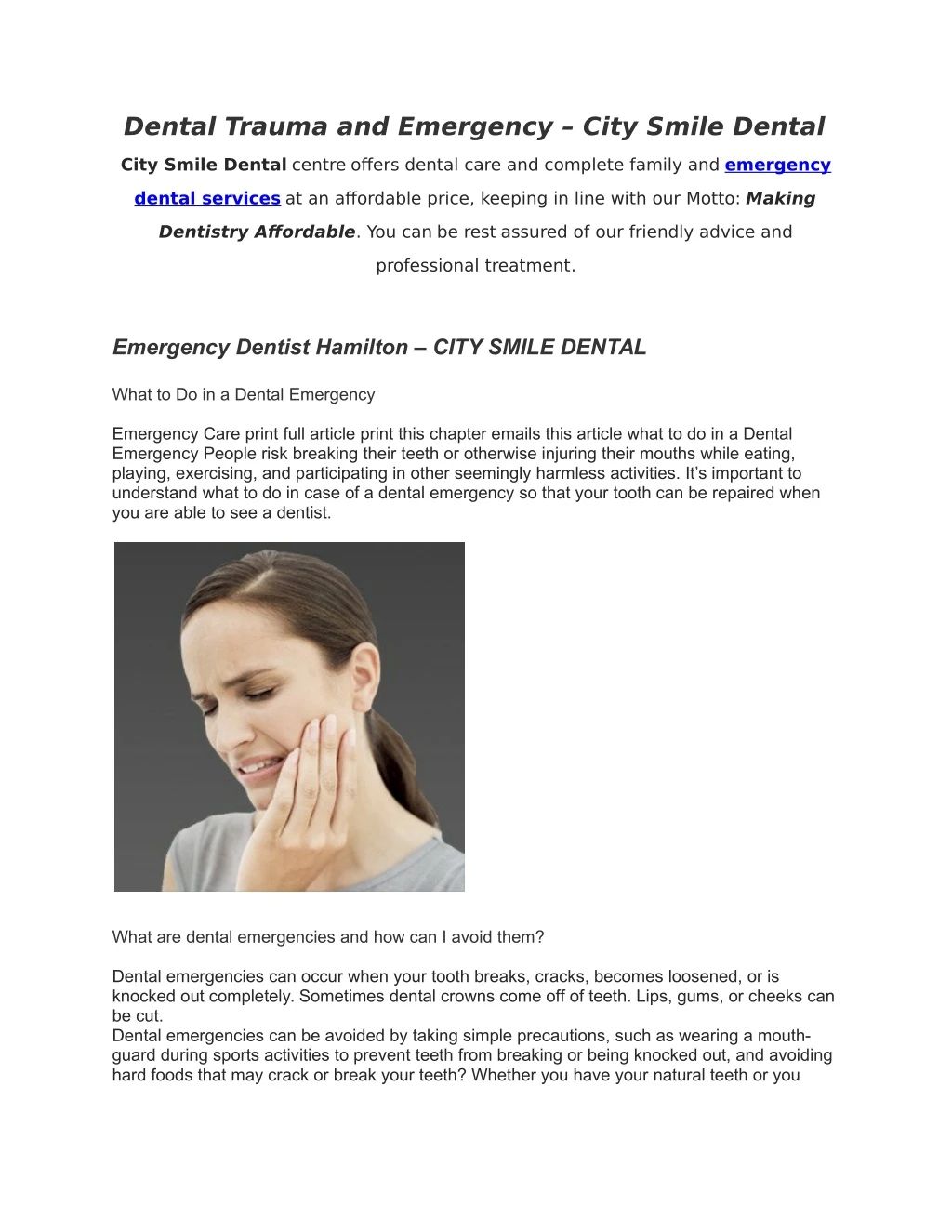 dental trauma and emergency city smile dental