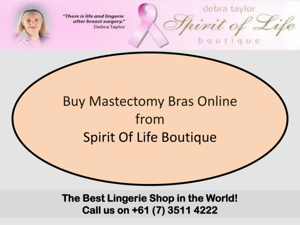 Buy Mastectomy Bras Online from Spirit Of Life Boutique