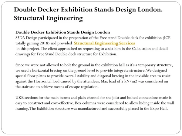 Double Decker Exhibition Stands Design London.