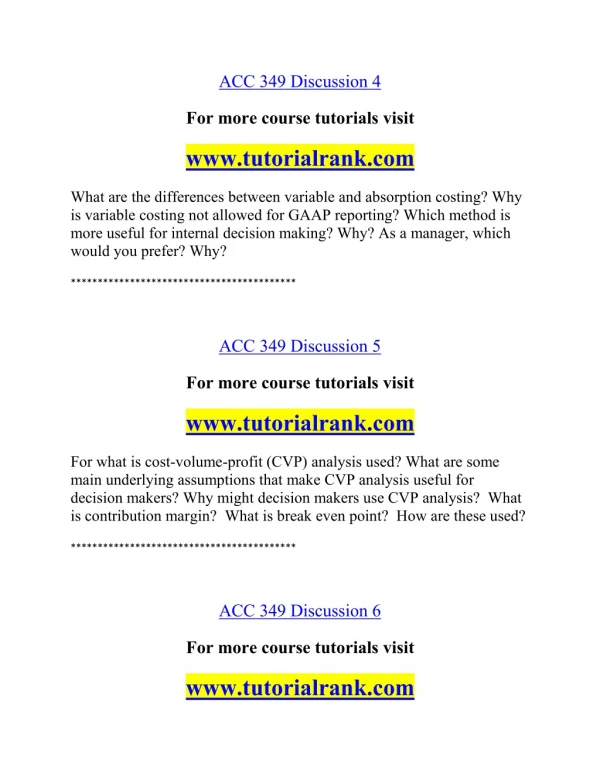 ACC 349 Effective Communication - tutorialrank.com