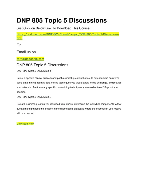 DNP 805 Topic 5 Discussions