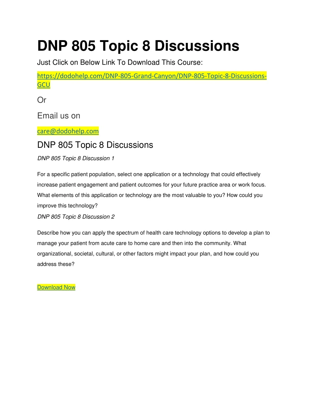 dnp 805 topic 8 discussions