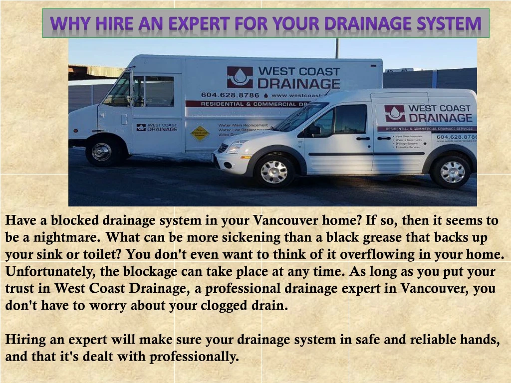 why hire an expert for your drainage system