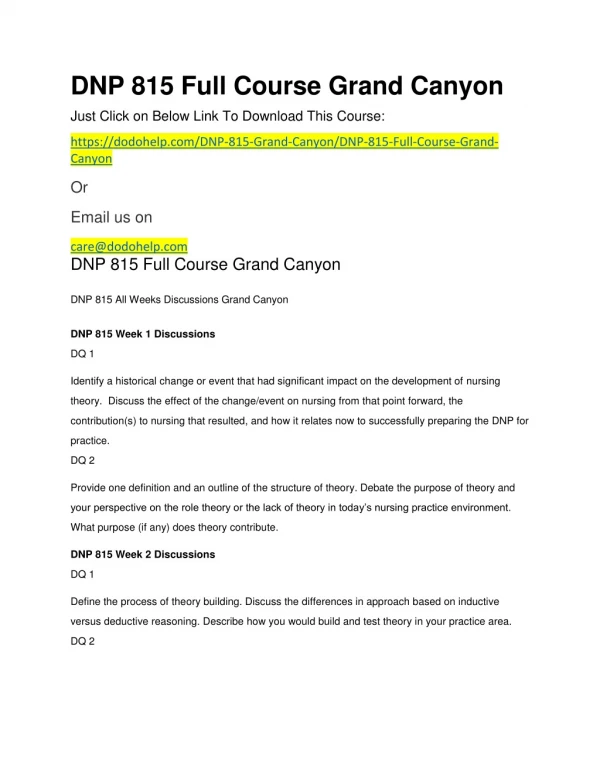 dnp 815 full course grand canyon