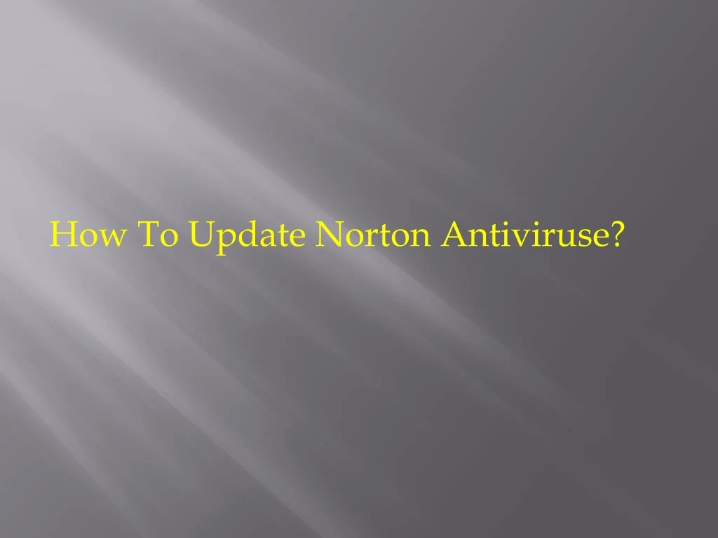 how to update norton antiviruse