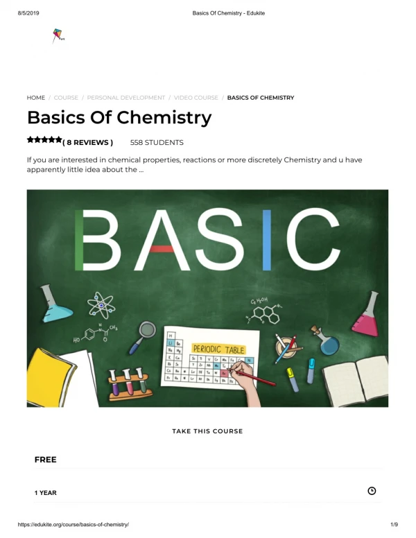 Basics Of Chemistry - Edukite