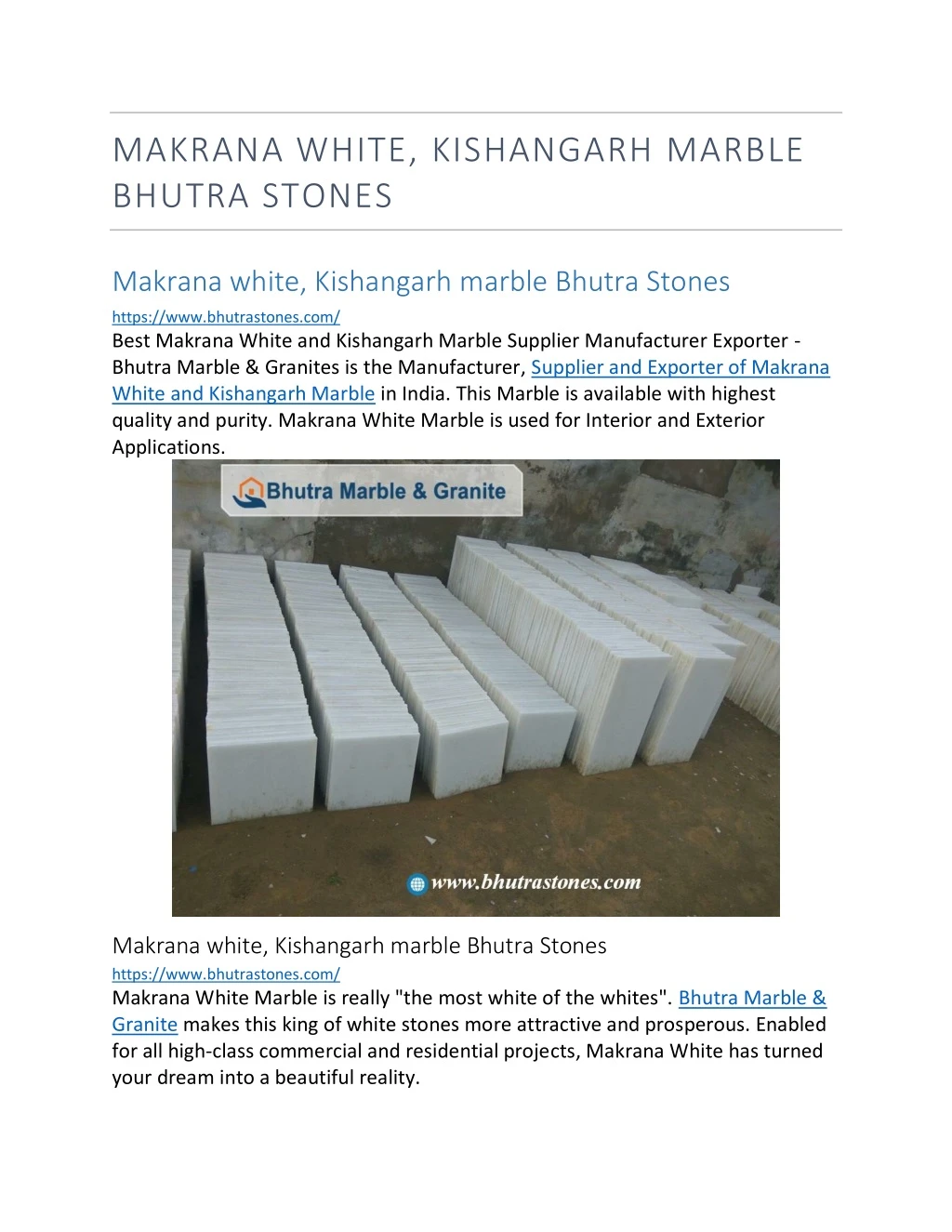 makrana white kishangarh marble bhutra stones