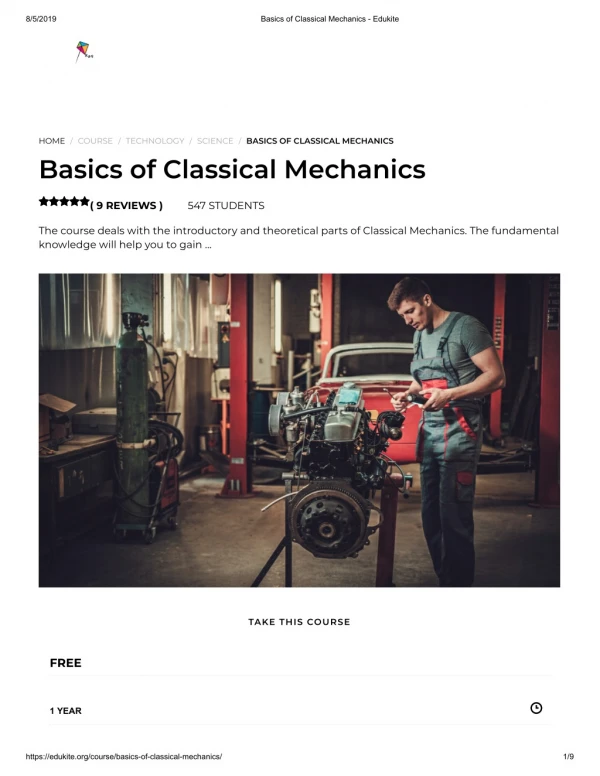 Basics of Classical Mechanics - Edukite