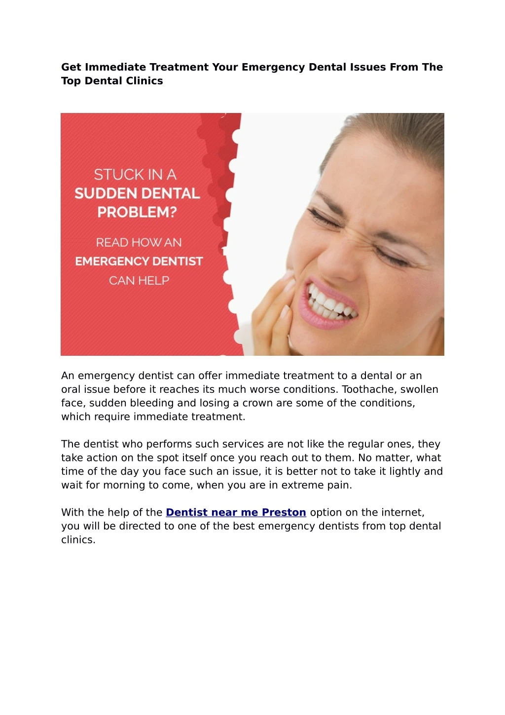 get immediate treatment your emergency dental