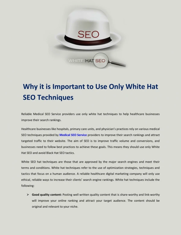 Why it is Important to Use Only White Hat SEO Techniques