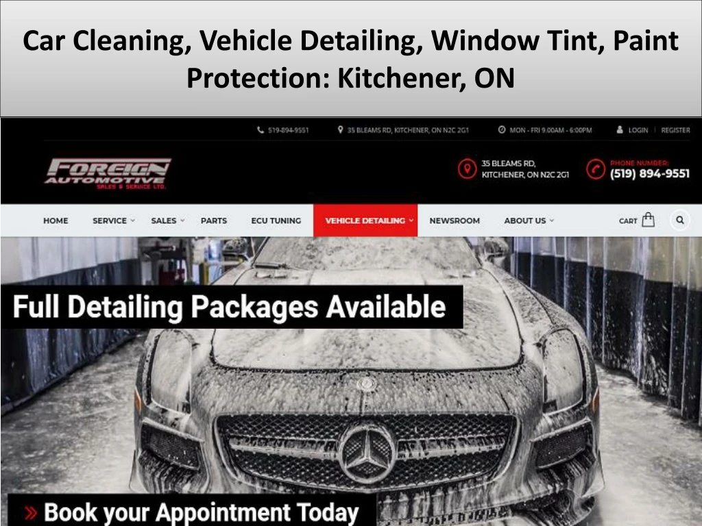 car cleaning vehicle detailing window tint paint protection kitchener on