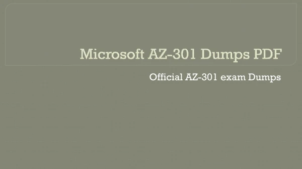 Solved By Experts - Latest Microsoft AZ-301 Dumps PDF