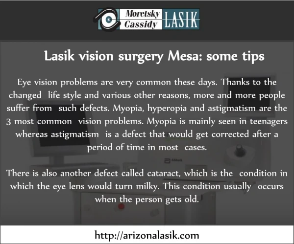 Lasik vision surgery Mesa: some tips