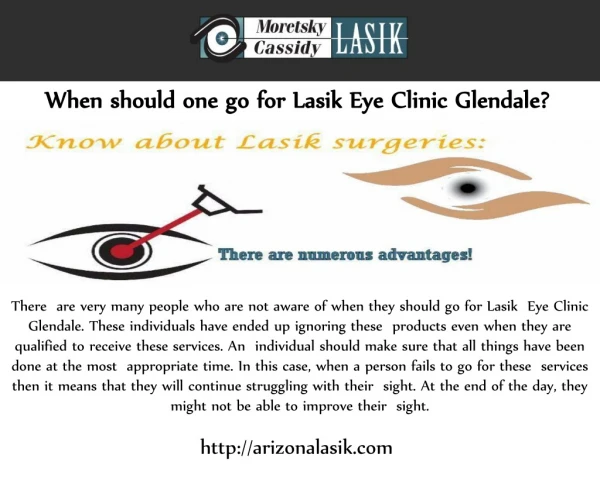 When should one go for Lasik Eye Clinic Glendale?