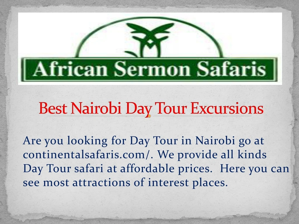b est nairobi day tour excursions