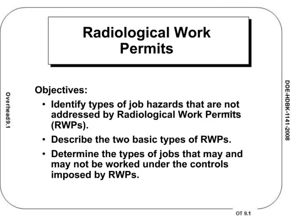 Radiological Work Permits