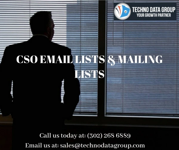 CSO Email Lists & Mailing Lists | Chief Security Officer Email Lists | CSO Email Database in USA