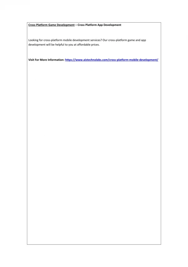 cross platform game development cross platform