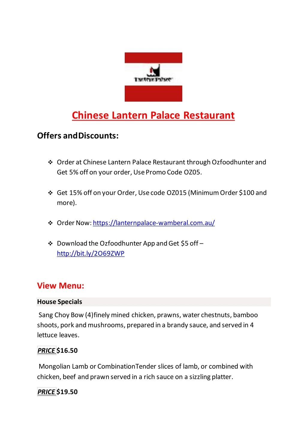 chinese lantern palace restaurant
