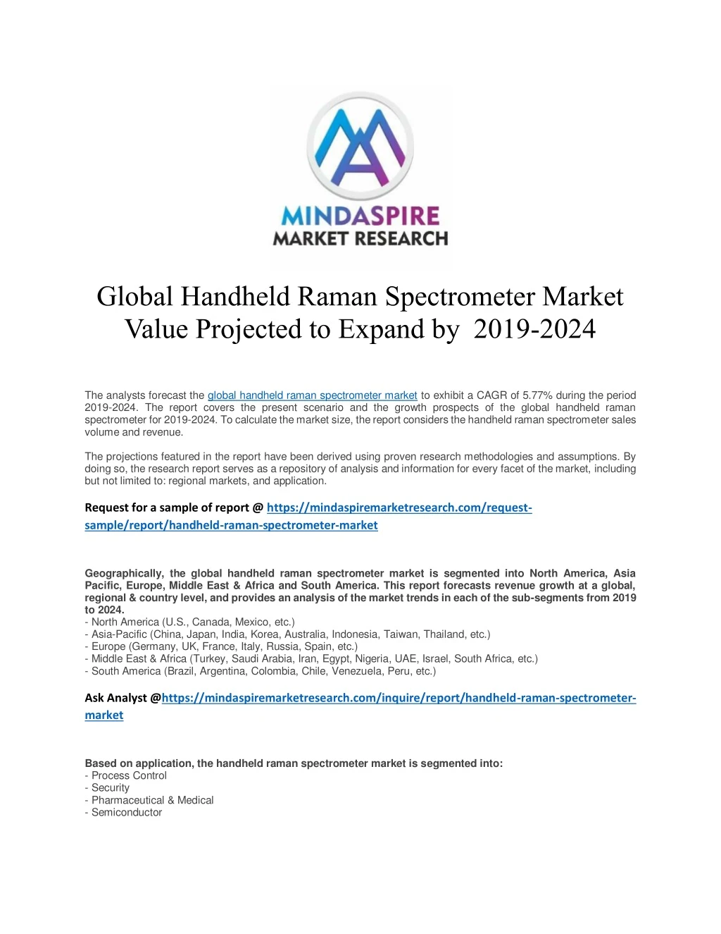 global handheld raman spectrometer market value