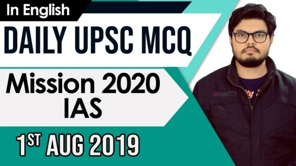 UPSC MCQs Current Affairs Question Answer 1st Aug 19