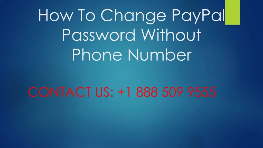 how to change paypal password without phone number
