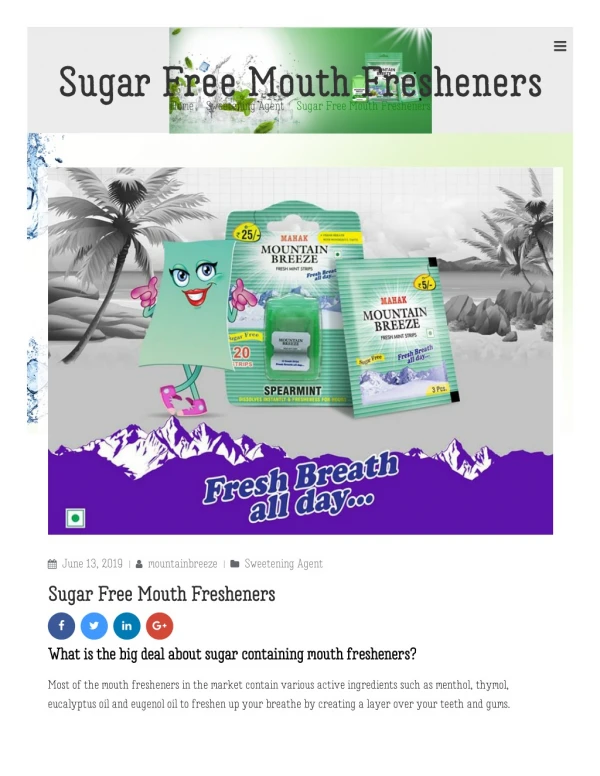 Sugar Free Mouth freshener