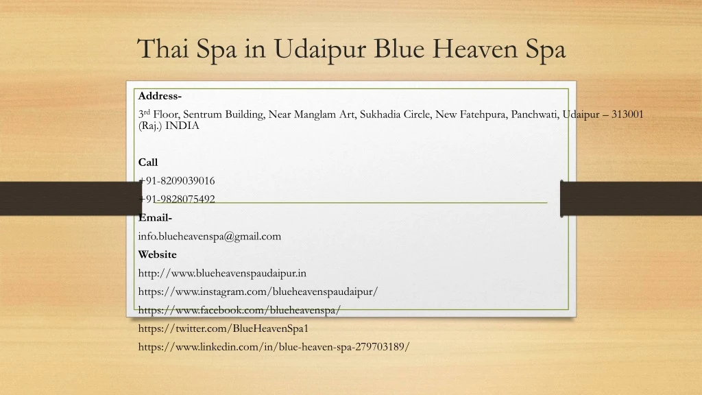 thai spa in udaipur blue heaven spa