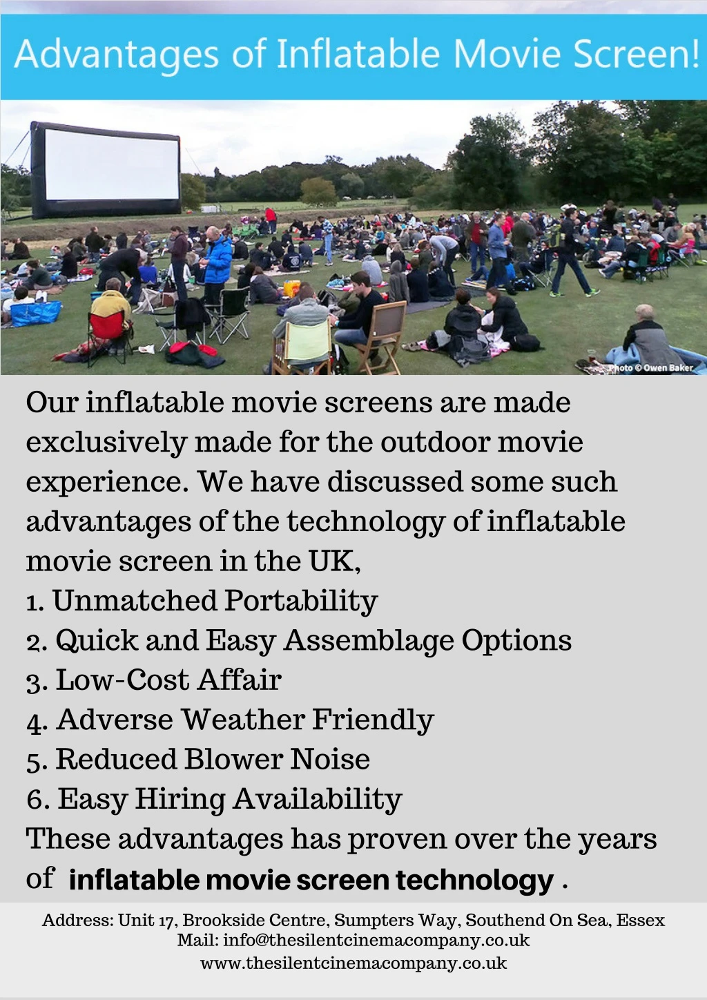 our inflatable movie screens are made exclusively