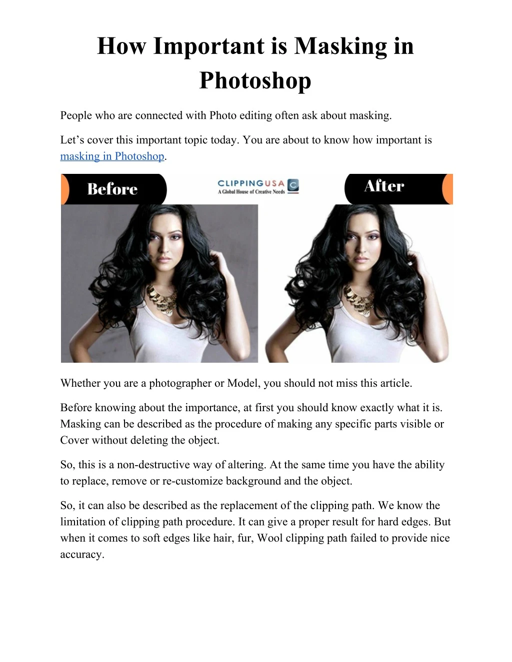 how important is masking in photoshop