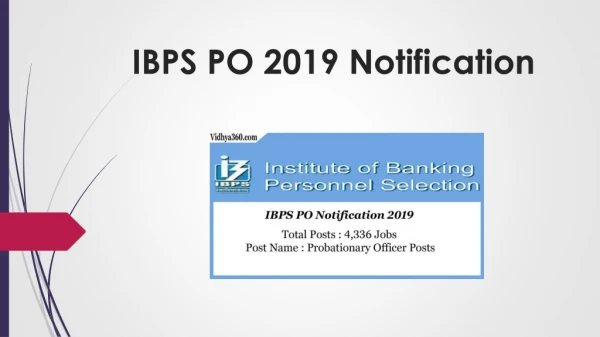 IBPS PO Notification 2019 Out - CWE PO-MT IX Online Form, Exam Date