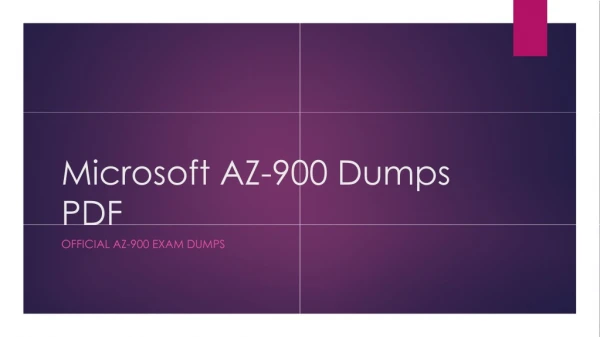 Microsoft AZ-900 Dumps PDF- 100% Valid And Up To Date