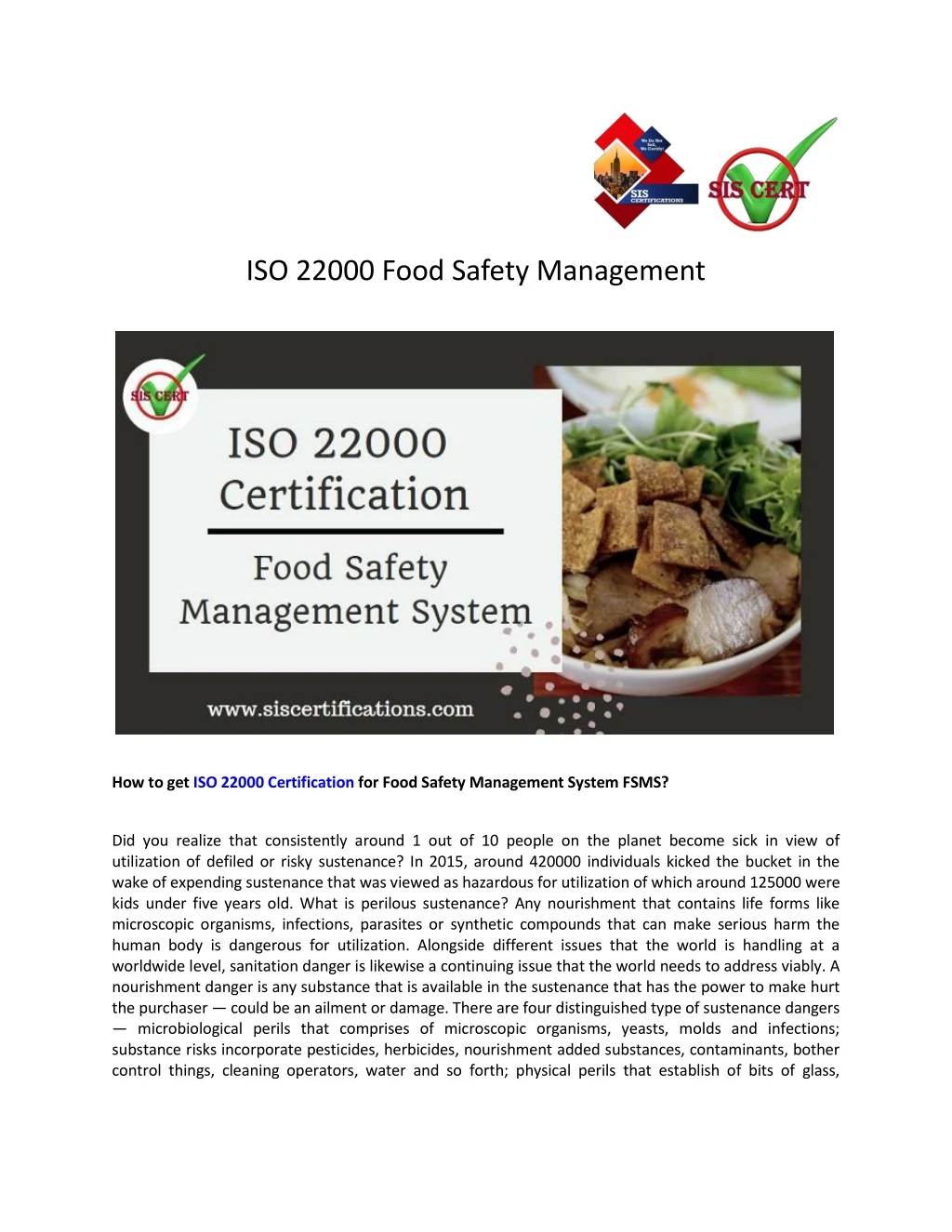 iso 22000 food safety management