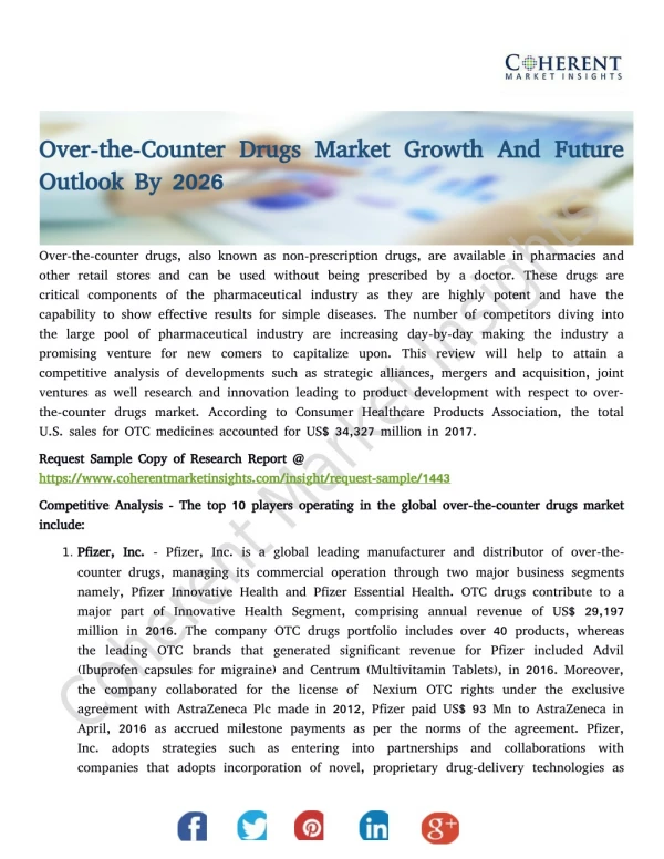 Over-the-Counter Drugs Market Growth And Future Outlook By 2026