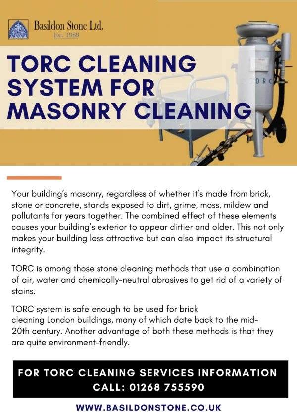 TORC Cleaning for masonry cleaning