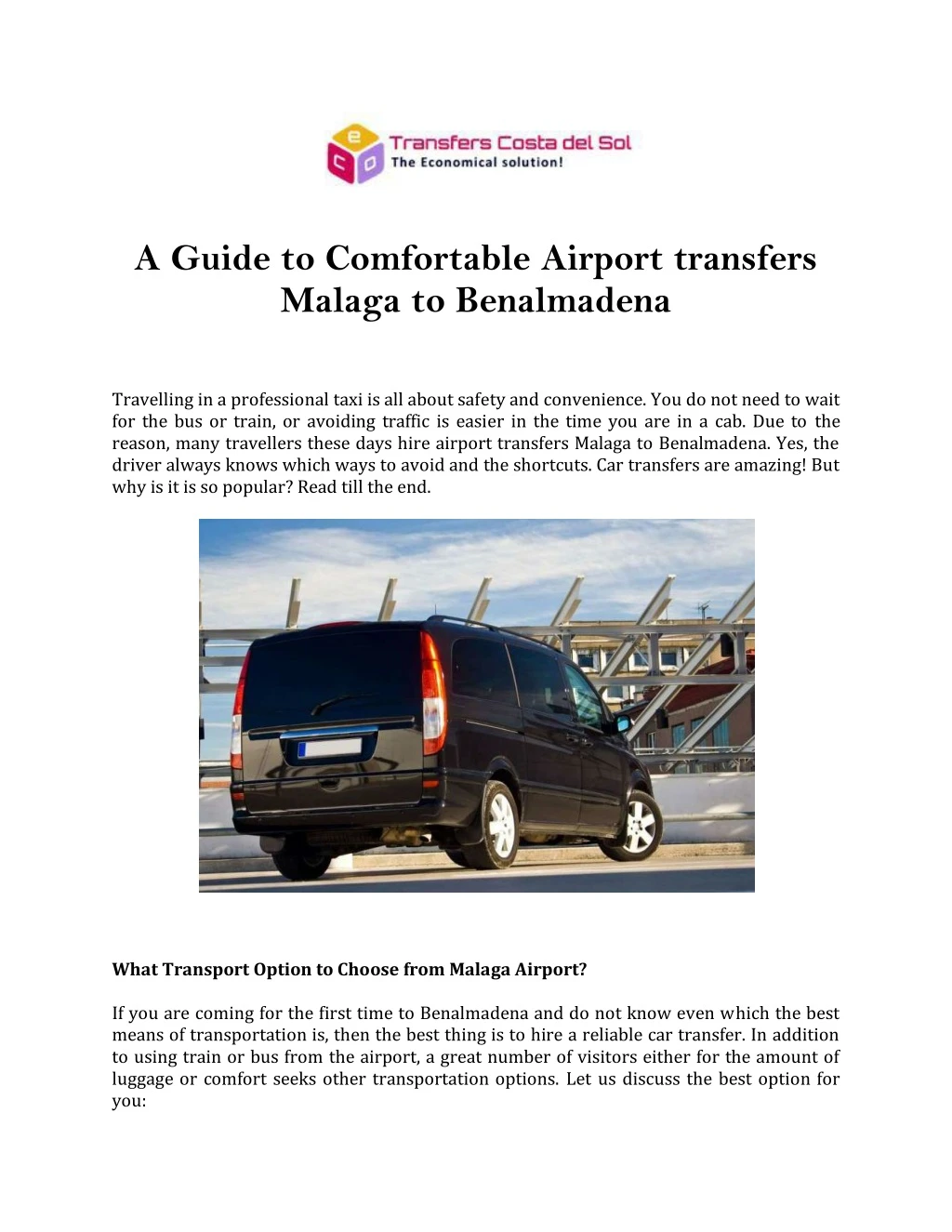 a guide to comfortable airport transfers malaga