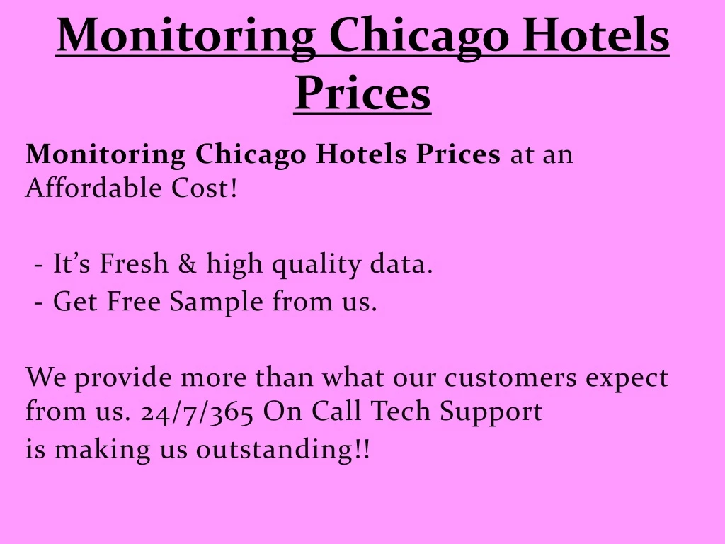 monitoring chicago hotels prices
