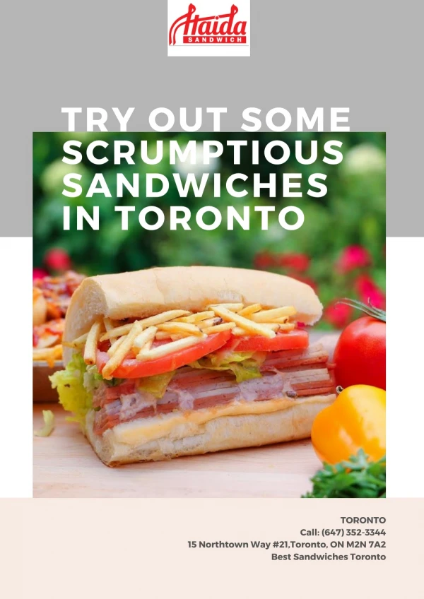 Try Out Some Scrumptious Sandwiches In Toronto